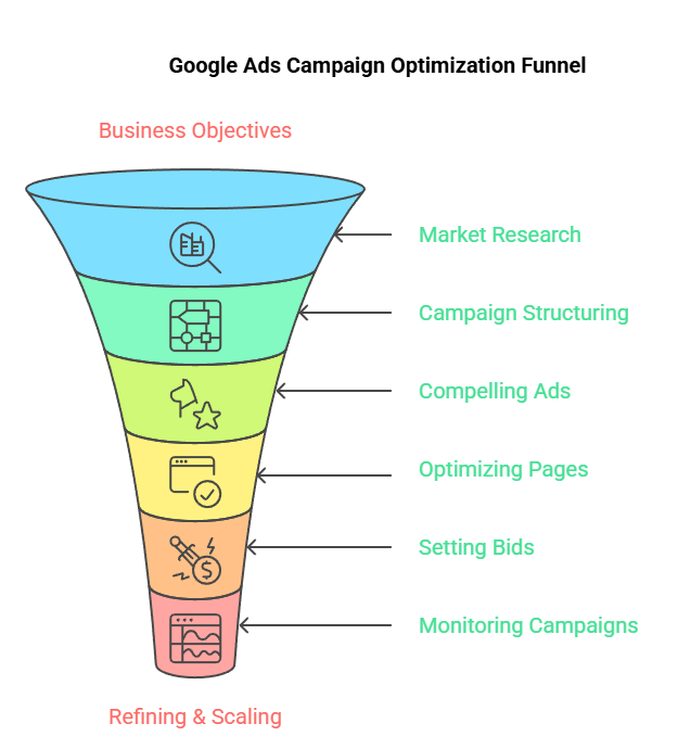 Visual overview explaining how our Google Ad campaign works step-by-step